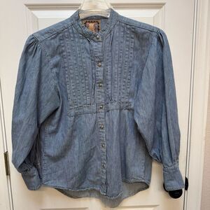 Desert West Vintage Western Button Up Shirt Medium Boot Pinstripe Made In USA